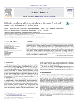 Follicular Lymphoma with Leukemic Phase at Diagnosis: a Series Of