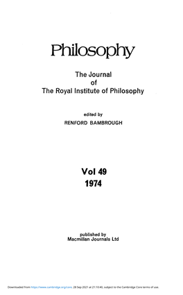 PHI Volume 49 Issue 187 Front Matter