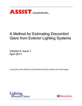 A Method for Estimating Discomfort Glare from Exterior Lighting Systems