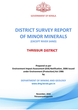 District Survey Report of Minor Minerals Thrissur District