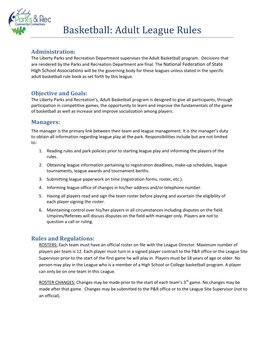 Basketball: Adult League Rules