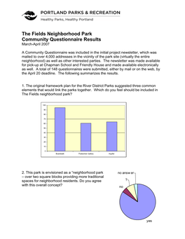 The Fields Neighborhood Park Community Questionnaire Results March-April 2007