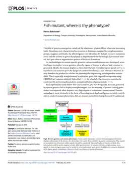 Fish Mutant, Where Is Thy Phenotype?
