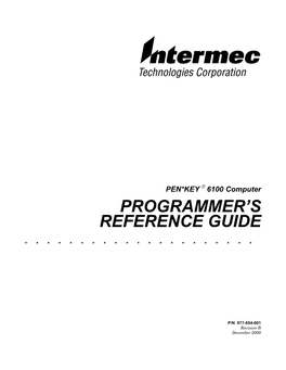 Programmer's Reference Guide, This Section Could Be of Assistance in Getting Around