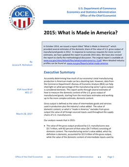 2015: What Is Made in America?