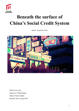 Beneath the Surface of China's Social Credit System