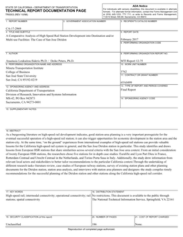 TECHNICAL REPORT DOCUMENTATION PAGE Formats