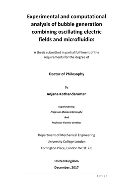 Experimental and Computational Analysis of Bubble Generation Combining Oscillating Electric Fields and Microfluidics