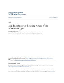 Minding the Gap : a Rhetorical History of the Achievement