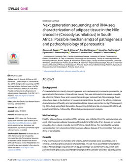 Next Generation Sequencing and RNA-Seq Characterization of Adipose