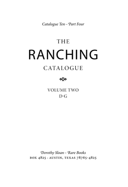 Ranching Catalogue 