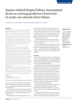 Sepsis-Related Organ Failure Assessment Score Is a Strong Predictor of Survival in Acute-On-Chronic Liver Failure
