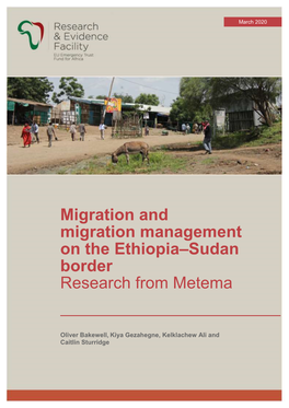 Migration and Migration Management on the Ethiopia–Sudan Border Research from Metema