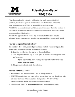 Polyethylene Glycol (PEG) 3350