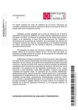 ACCIÓN SOCIAL Cp En Sesión Ordinaria De Junta De Gobierno De