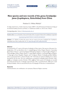 New Species and New Records of the Genus Scrobipalpa Janse (Lepidoptera, Gelechiidae) from China