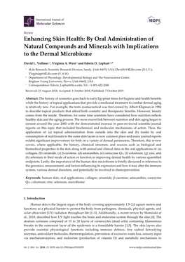 Enhancing Skin Health: by Oral Administration of Natural Compounds and Minerals with Implications to the Dermal Microbiome