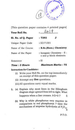 B.Sc.(H) Chemistry-3Rd Semester