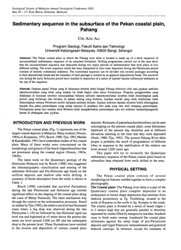 Sedimentary Sequence in the Subsurface of the Pekan Coastal Plain, Pahang