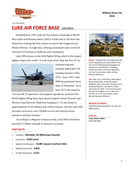 Luke Air Force Base : Arizona
