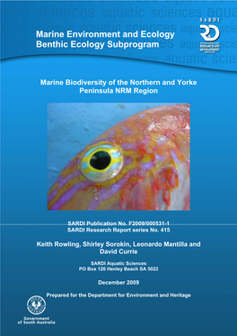 Marine Biodiversity of the Northern and Yorke Peninsula NRM Region