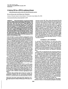 Colicin E2 Is a DNA Endonuclease