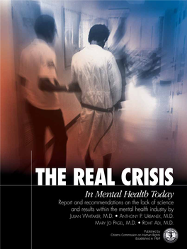 THE REAL CRISIS in Mental Health Today