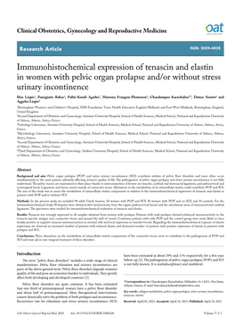 Immunohistochemical Expression of Tenascin and Elastin In