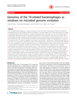 Genomes of the T4-Related Bacteriophages As Windows on Microbial Genome Evolution