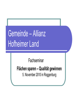 Gemeinde – Allianz Hofheimer Land