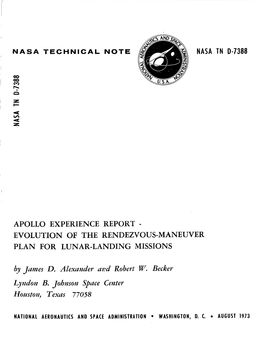 Evolution of the Rendezvous-Maneuver Plan for Lunar-Landing Missions