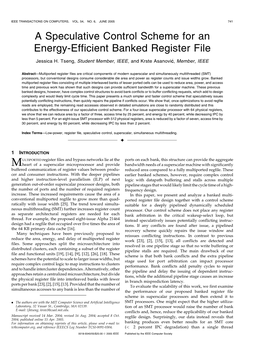 A Speculative Control Scheme for an Energy-Efficient Banked Register File