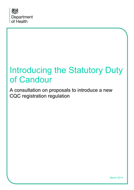 Introducing the Statutory Duty of Candour Consultation