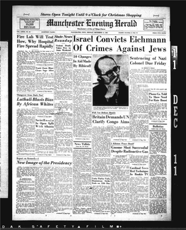 Israel Convicts Eichmann of Crimes Against Jews