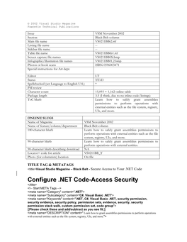 Configure .NET Code-Access Security