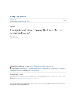 Immigration's Future: Closing the Door on the American Dream?