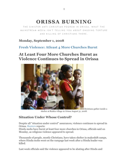 Orissa Burning the Sinister Anti-Christian Pogrom in Orissa