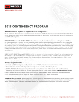 Contingency Registration Form for Participation Instructions