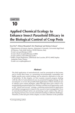 Applied Chemical Ecology to Enhance Insect Parasitoid Efficacy in the Biological Control of Crop Pests