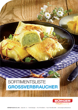 Sortimentsliste Grossverbraucher