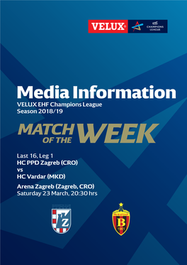 Media Information VELUX EHF Champions League Season 2018/19