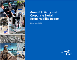 FY21 Annual Activity and Corporate Social Responsibility (CSR) Report