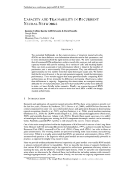 Capacity and Trainability in Recurrent Neural Networks