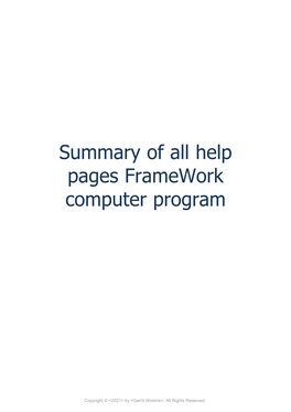 Summary of All Help Pages Framework Computer Program