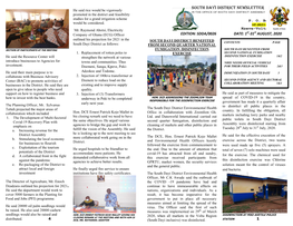 SOUTH DAYI DISTRICT NEWSLETTER He Said Rice Would Be Vigorously in the OFFICE of SOUTH DAYI DISTRICT ASSEMBLY Promoted in the District and Feasibility