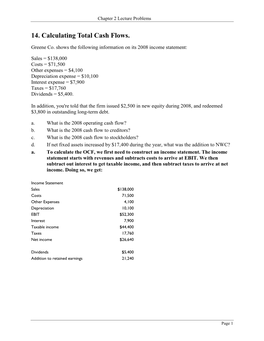 14. Calculating Total Cash Flows