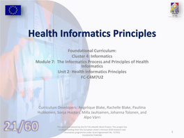Health Informatics Principles
