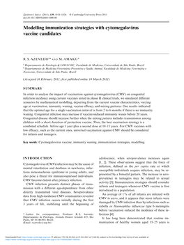 Modelling Immunization Strategies with Cytomegalovirus Vaccine Candidates