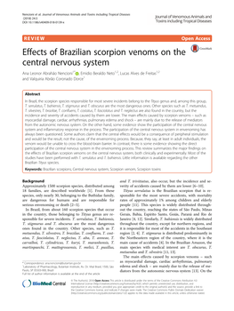 Effects of Brazilian Scorpion Venoms on the Central Nervous System