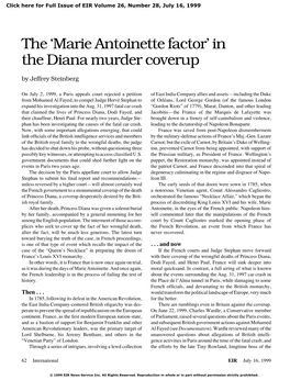 The 'Marie Antoinette Factor' in the Diana Murder Coverup